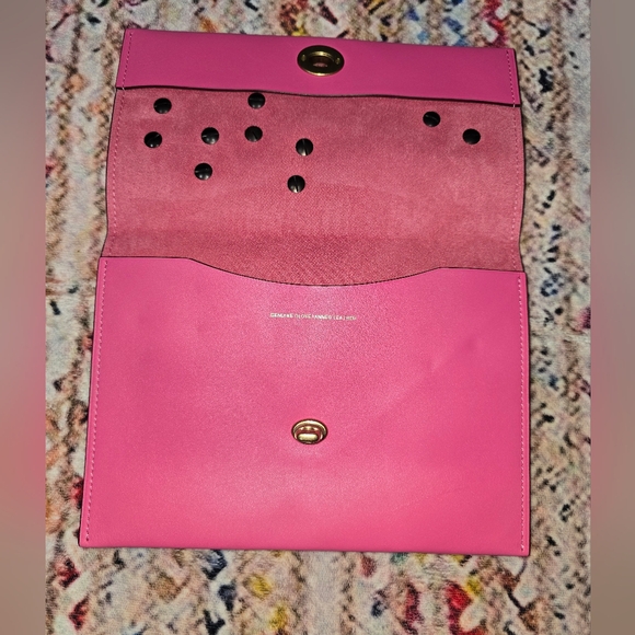 Coach Pink Turnlock Clutch with Number Accents